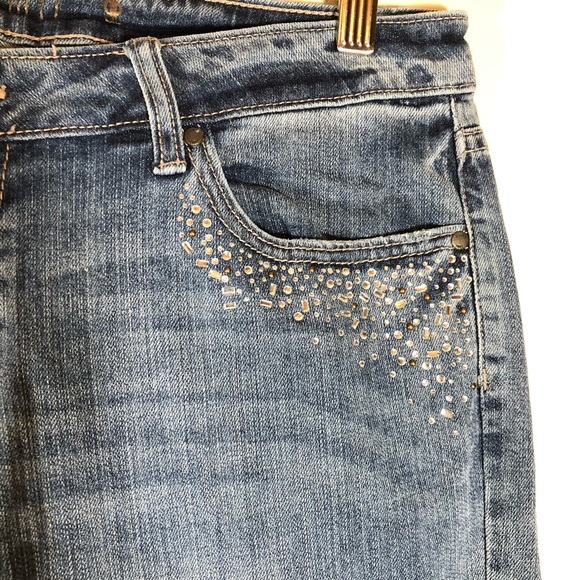Jennifer Lopez Boyfriend Jeans Rhinestones MidRise - Picture 5 of 7